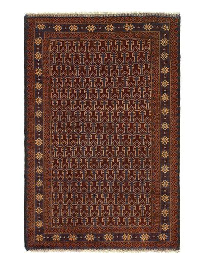 Canvello Handmade Brown Balouchi prayer Rug - 3' x 5' - Canvello