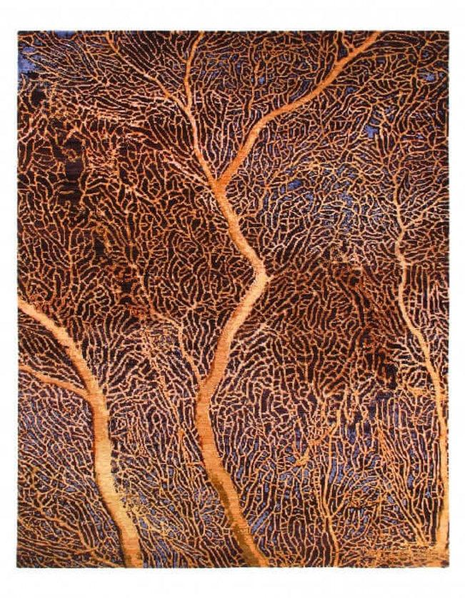 Canvello Handmade Brown Color Hand Knotted Modern Rug - 8' X 10' - Canvello