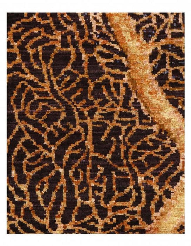 Canvello Handmade Brown Color Hand Knotted Modern Rug - 8' X 10' - Canvello