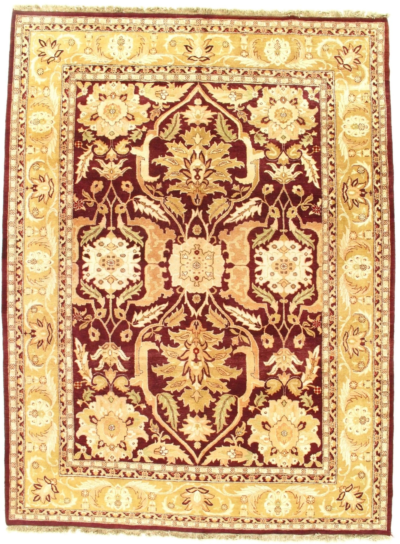 Canvello Handmade Brown Fine Agra Rug - 9' X 12' - Canvello