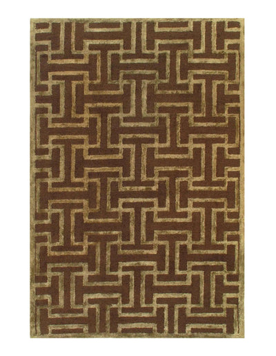 Canvello Handmade Brown Hand-Tufted Rug - 4'9'' X 7'8''