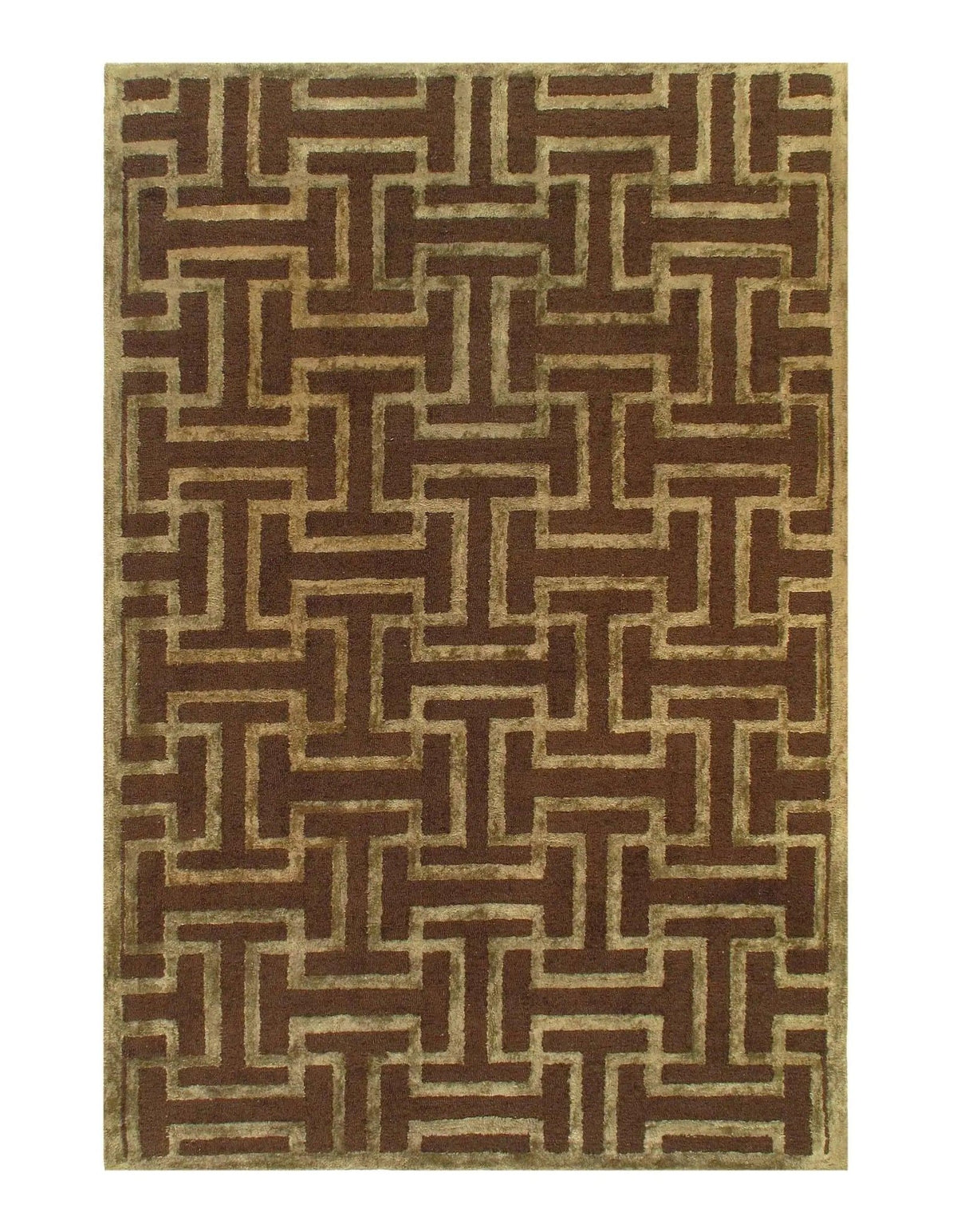 Alfombra Canvello Hecha A Mano Marrón Tufted - 4'9'' X 7'8''