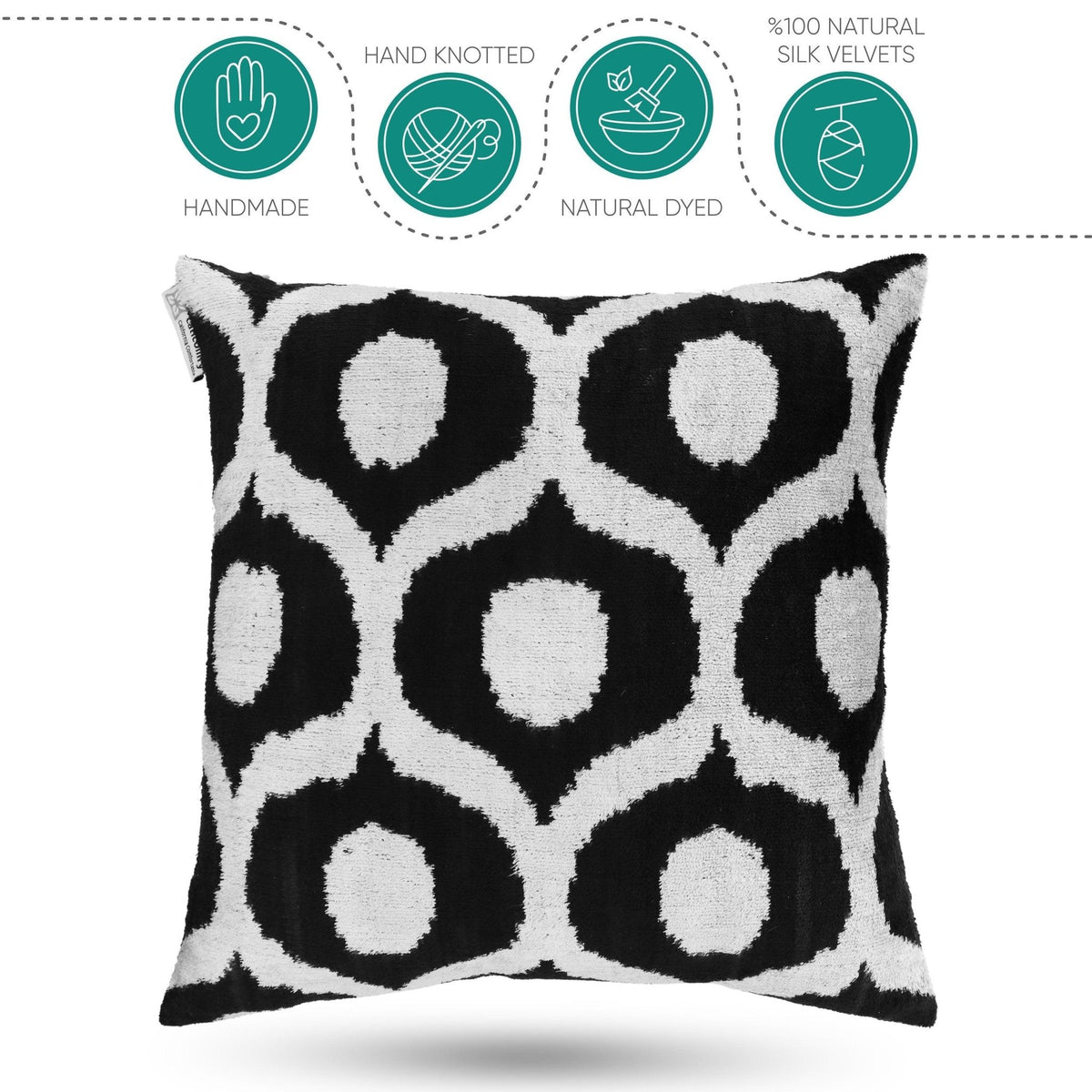 Canvello Handmade Decorative Black and White Pillows - 18x18 in