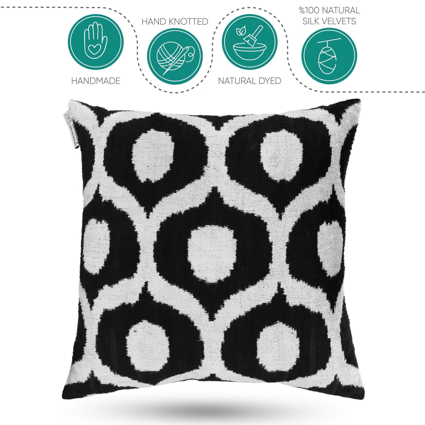 Canvello Handmade Decorative Black and White Pillows - 18x18 in - Canvello