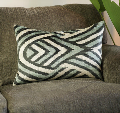 Canvello Handmade Decorative Gray Black Throw Pillows - 16x24 in - Canvello