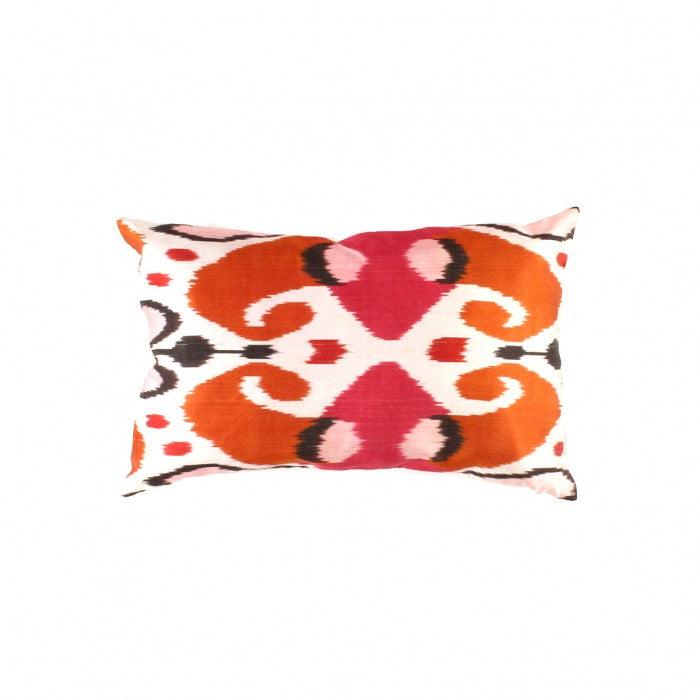 Orange Turkish Silk Ikat Pillow | Orange Ikat Pillow | Canvello