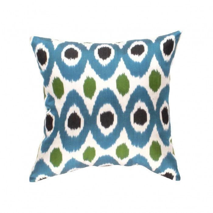Handmade Blue Decorative Ikat Pillow | Blue Ikat Pillow | Canvello