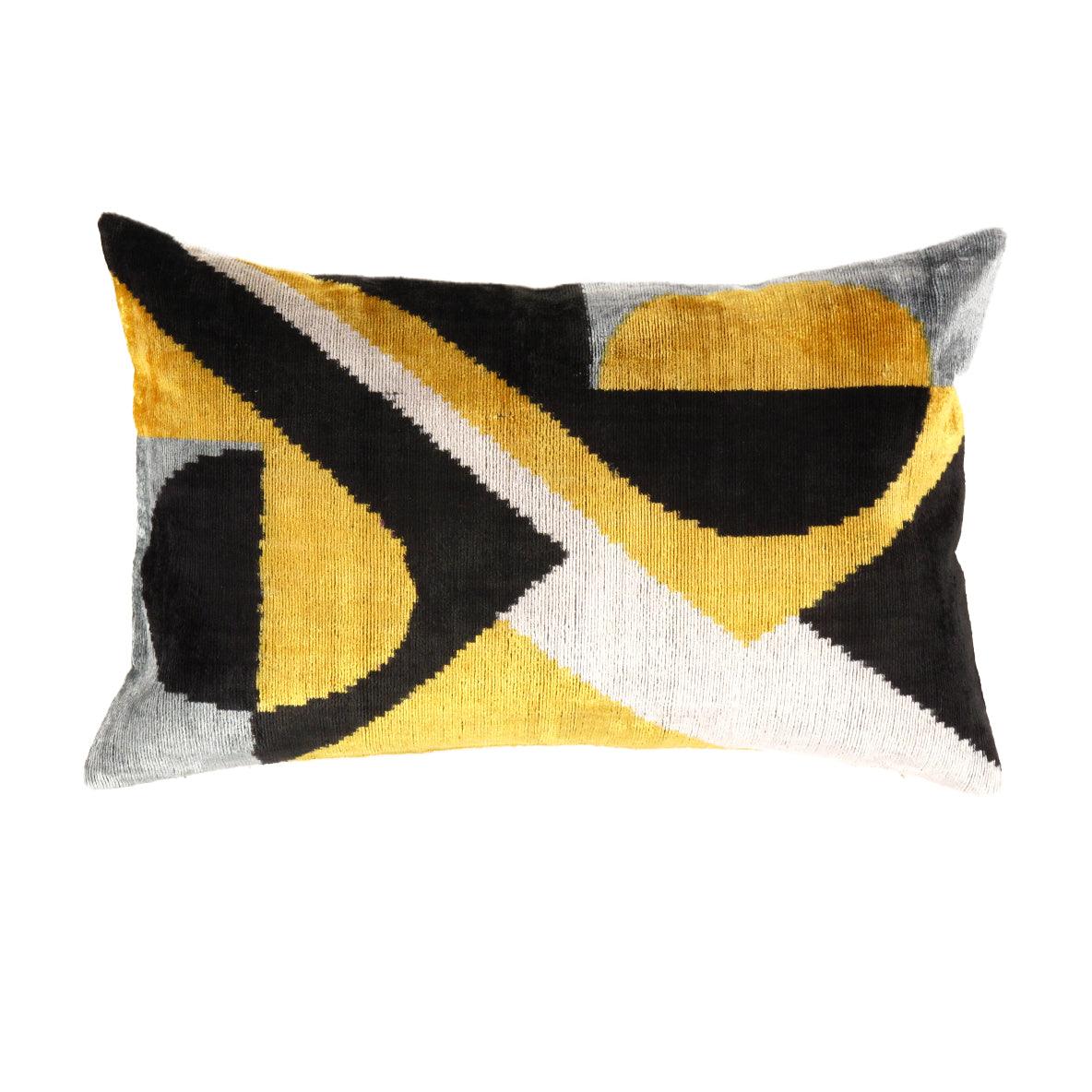 Turkish Yellow & Black Ikat Pillow | Yellow & Black Pillow | Canvello