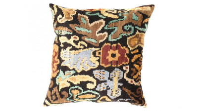 Turkish Brown Silk Ikat Pillow |  Brown Silk Ikat Pillow | Canvello