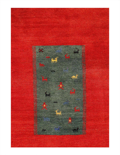 Canvello Handmade Gabbeh Colorful Area Rugs - 6' X 9'