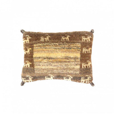 Handwoven Beige and Brown Pillow | Brown Lori Pillow | Canvello