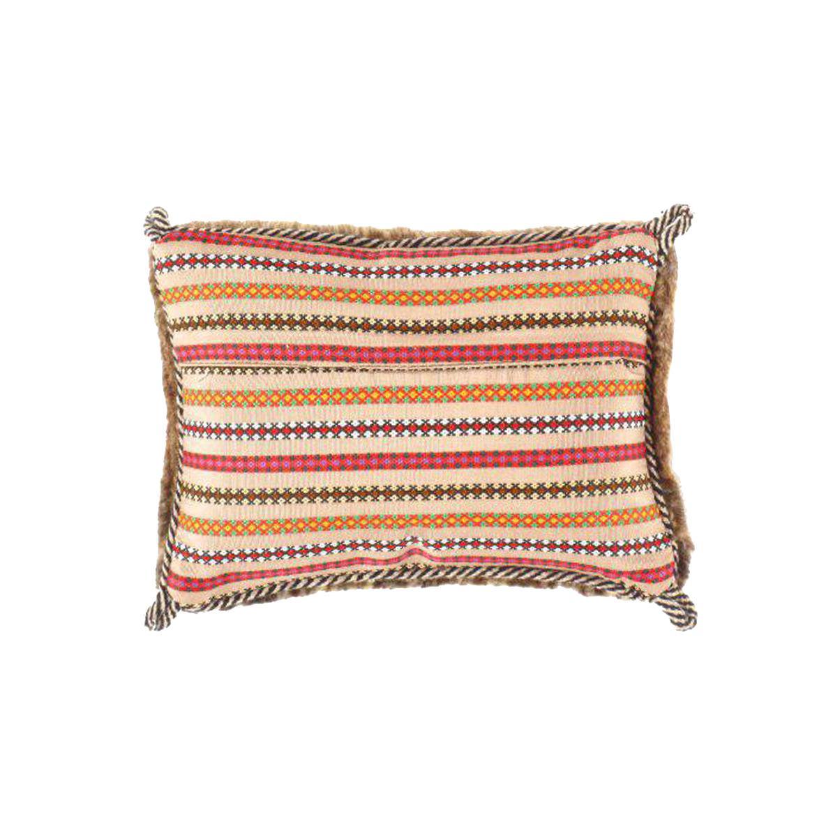 Handwoven Beige and Brown Pillow | Brown Lori Pillow | Canvello