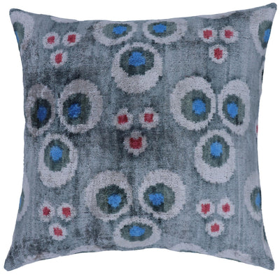 Canvello Handmade Gray Blue Velvet Throw Pillow - 18x18 - Canvello