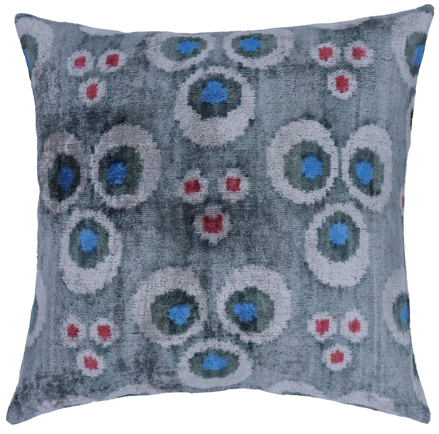 Handmade Gray Blue Pillow | Gray Blue Velvet Throw Pillow | Canvello