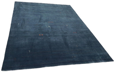 Handmade Hand knotted Modern Casual All Over Indo Blue Gabbeh Transitional Oriental Premium Wool Area Rug for Living Room - 6'7'' X 9'8''