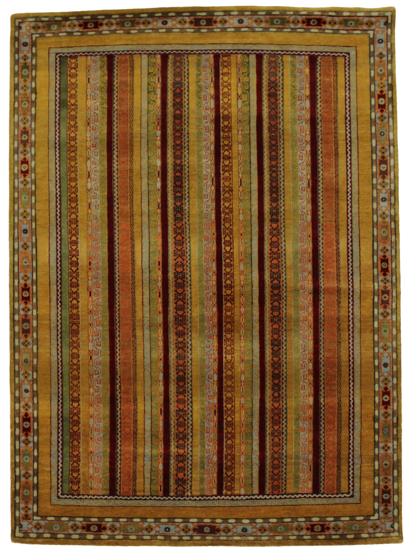 Handmade Hand knotted Modern Casual All Over Indo Gabbeh Transitional Oriental Premium Wool Area Rug for Living Room - 5'9'' X 8'0''