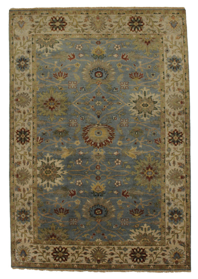 Handmade Hand knotted Modern Casual All Over Indo Mahal Transitional Oriental Premium Wool Area Rug for Living Room - 6'1'' X 8'10''