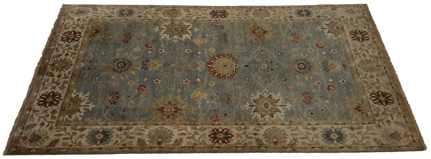 Handmade Hand knotted Modern Casual All Over Indo Mahal Transitional Oriental Premium Wool Area Rug for Living Room - 6'1'' X 8'10''