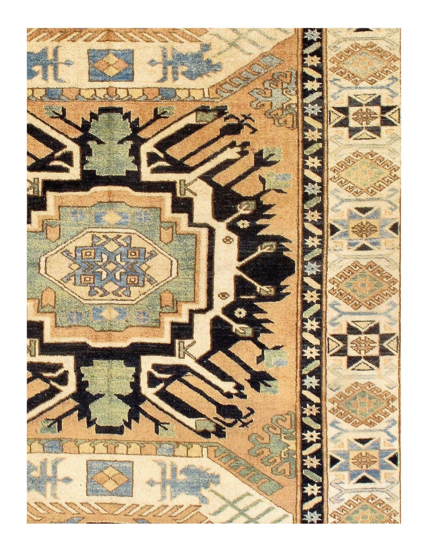 Canvello Handmade Hand knotted Rust Fine Kazak Area Rug for Living Room - 5'2'' X 6'5'' - Canvello