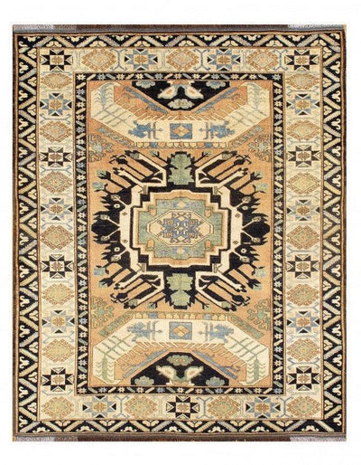 Canvello Handmade Hand knotted Rust Fine Kazak Area Rug for Living Room - 5'2'' X 6'5'' - Canvello