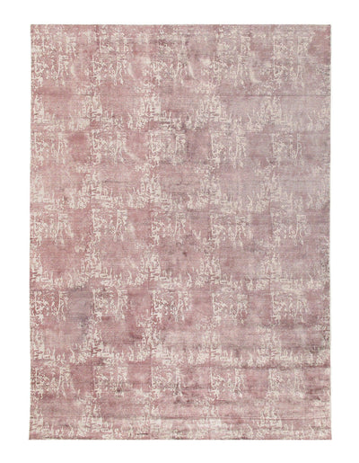 Canvello Handmade Handloom Toupe Modern Viscose Silk Rug | Rose Color For Living Room | 9' X 11'11''