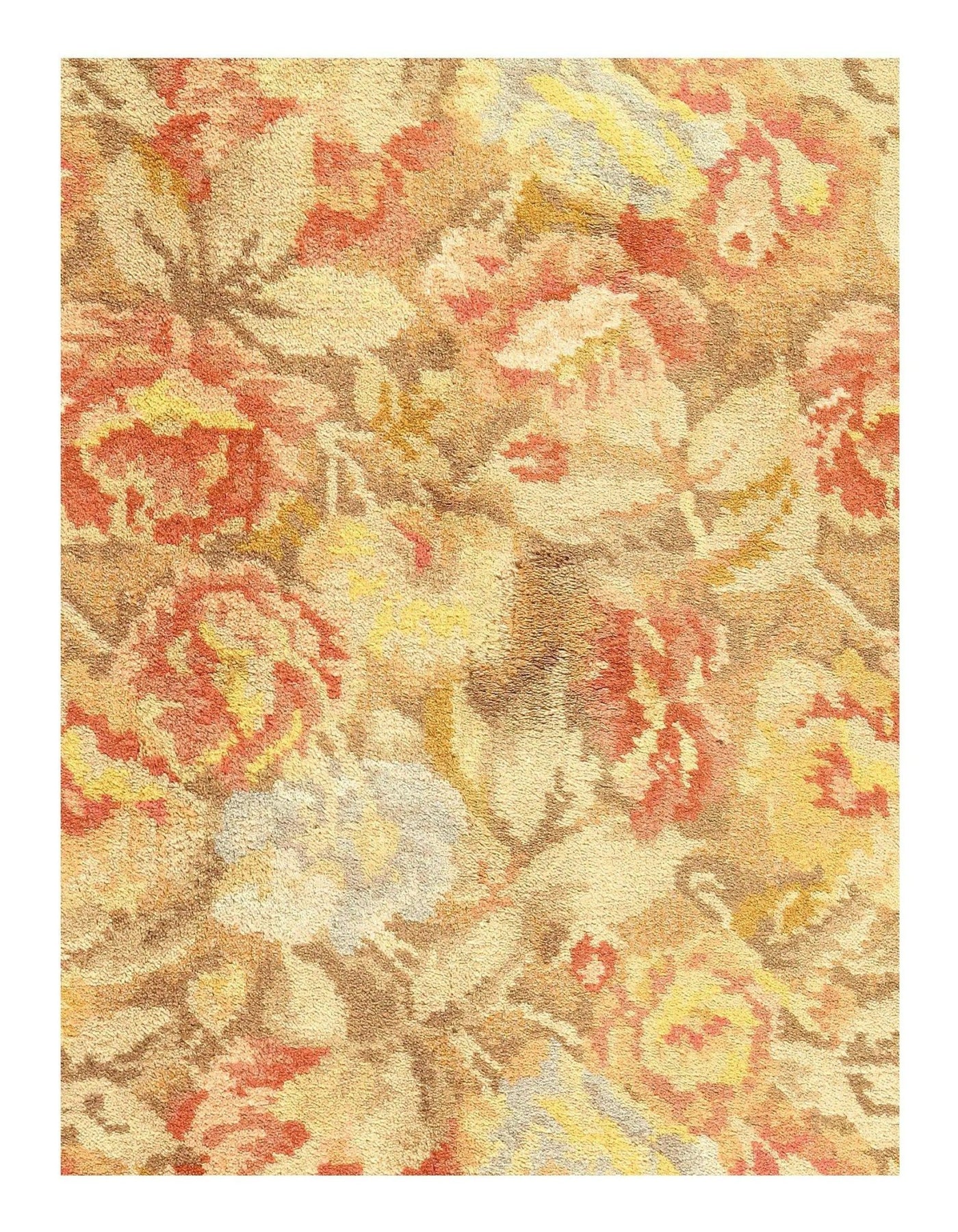 Canvello Handmade Light Brown savonnerie Rug - 9' X 12' - Canvello