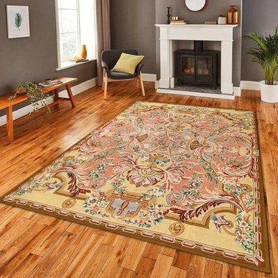 Canvello Handmade Light Brwon Fine Hand Knotted Abusson Rug - 8' X 10 - Canvello