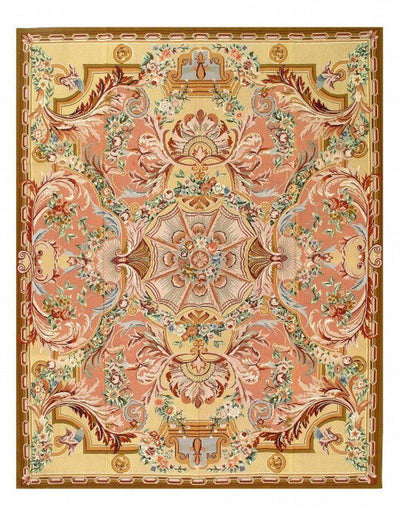 Canvello Handmade Light Brwon Fine Hand Knotted Abusson Rug - 8' X 10 - Canvello