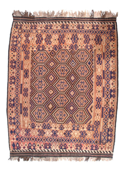 Canvello Handmade Light Peach Afghan Baluch Kilim Rug - 7'4" X 9'4" - Canvello