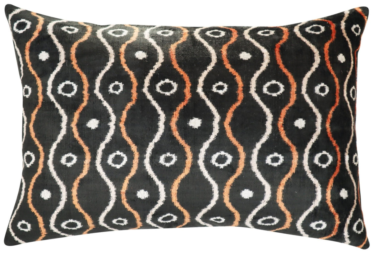 Canvello Handmade Luxury Gold Black Pillow with Down Insert - 16x24 in