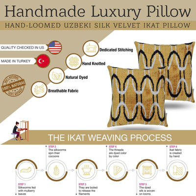 Canvello Handmade Luxury Gold Throw Pillows - 16x16 inch