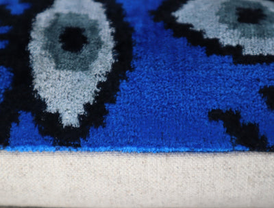 Canvello Handmade Luxury Handmade Velvet Silk Evil Eye Throw Pillow With Down Insert - Canvello