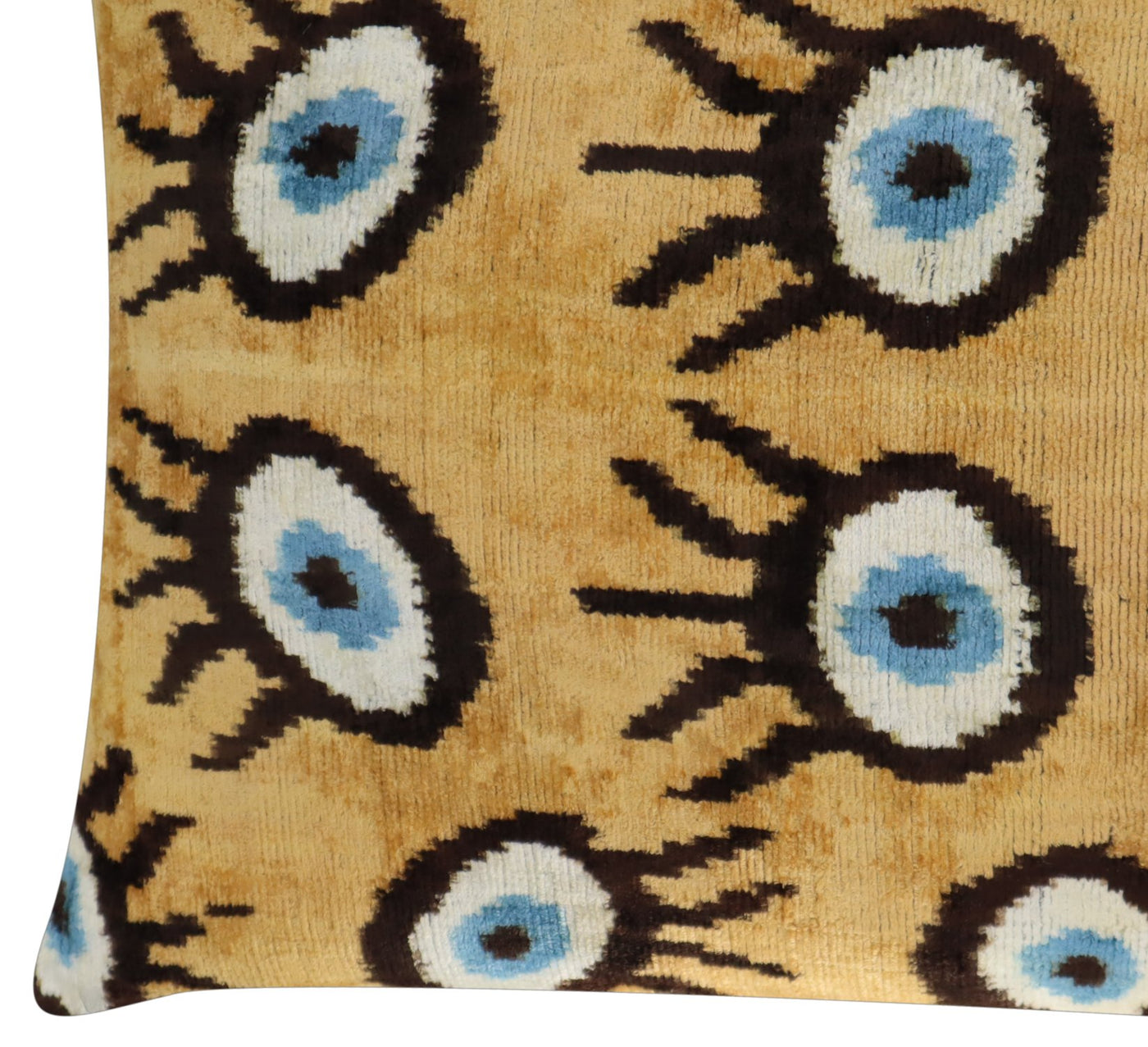 Canvello Handmade Luxury Handmade Velvet Silk Evil Eye Throw Pillow With Down Insert - Canvello