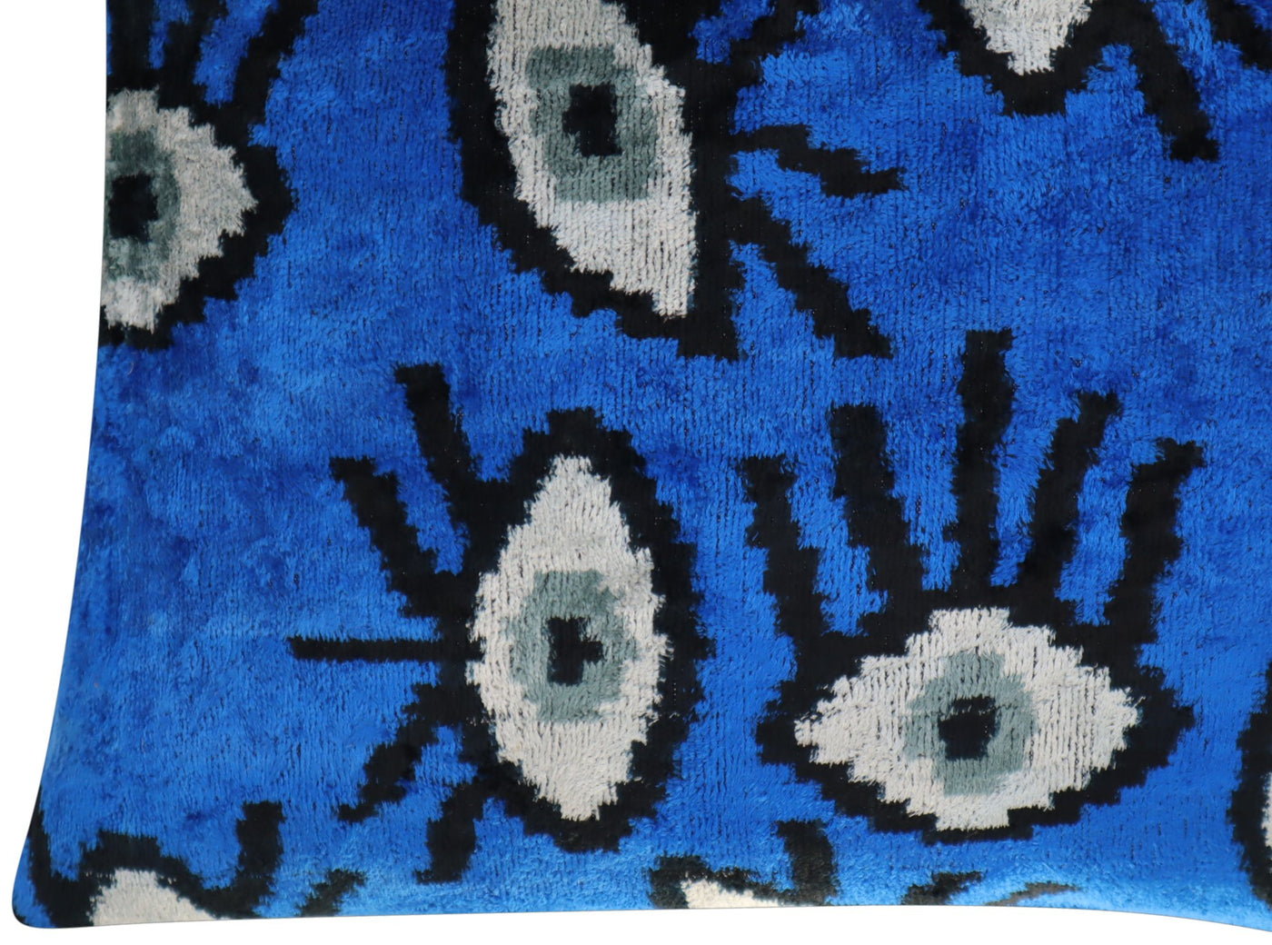 Canvello Handmade Luxury Handmade Velvet Silk Evil Eye Throw Pillow With Down Insert - Canvello