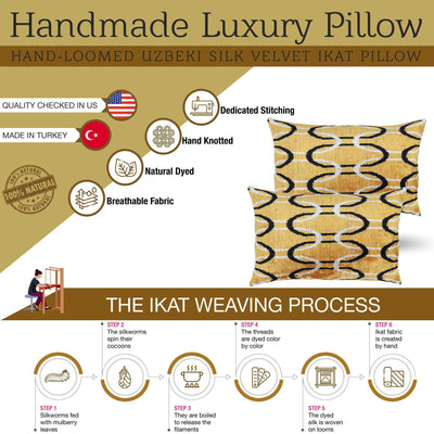 Canvello Handmade Luxury Velvet Gold Pillow - 16x24