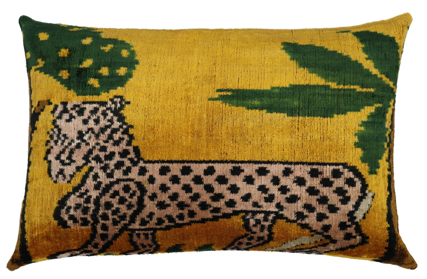Canvello Handmade Luxury Yellow Tiger Throw Pillows - 16x24