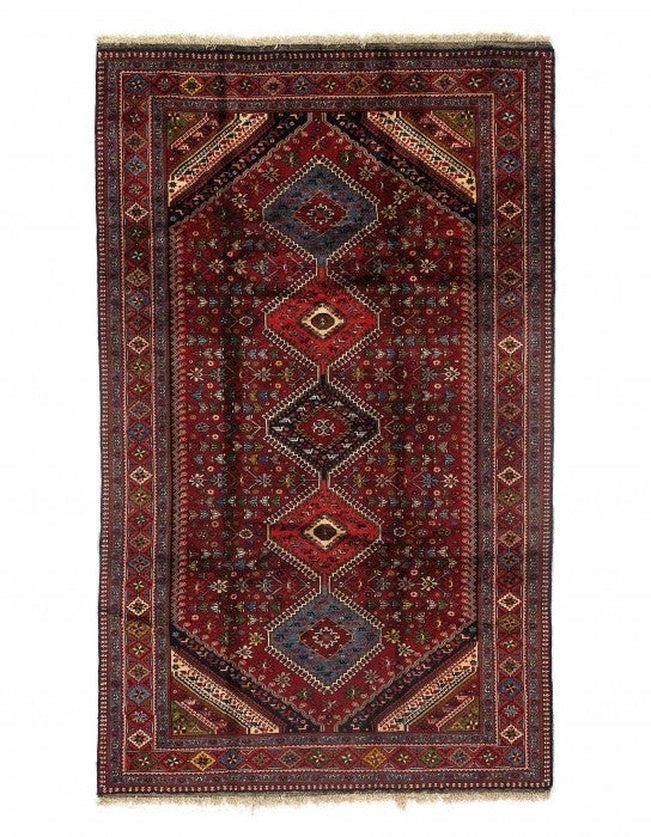 Canvello Handmade Navy Silkroad Yalameh Rug - 5'11" x 8'4" - Canvello