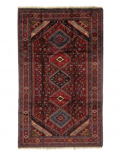 Canvello Handmade Navy Silkroad Yalameh Rug - 5'11" x 8'4" - Canvello