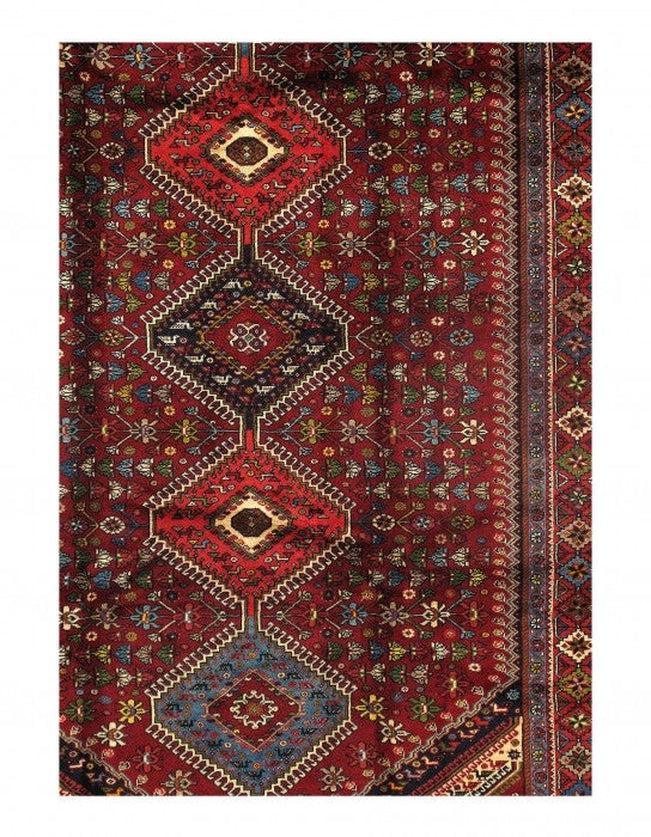 Canvello Handmade Navy Silkroad Yalameh Rug - 5'11" x 8'4" - Canvello