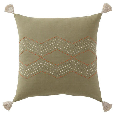 Canvello Handmade Olive Green Throw Pillow | 20 x20 in