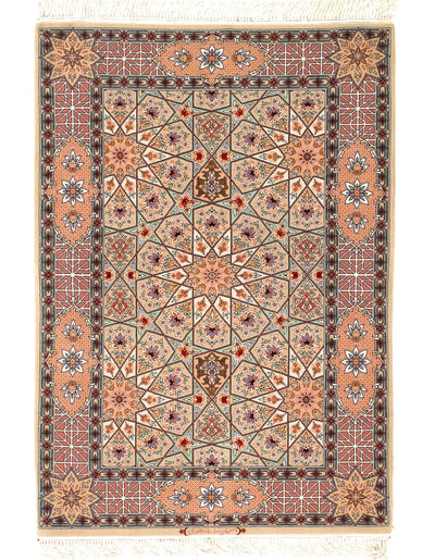 Canvello Handmade one of a Kind Isfahan Rug Silk & Wool - 3'4" x 5'8"