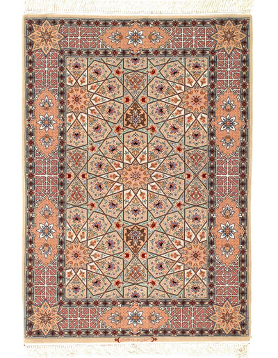 Canvello Handmade one of a Kind Isfahan Rug Silk & Wool - 3'4" x 5'8" - Canvello