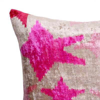 Canvello Handmade Pink start Throw Pillow with Down Insert - 18 x 18 in - Canvello