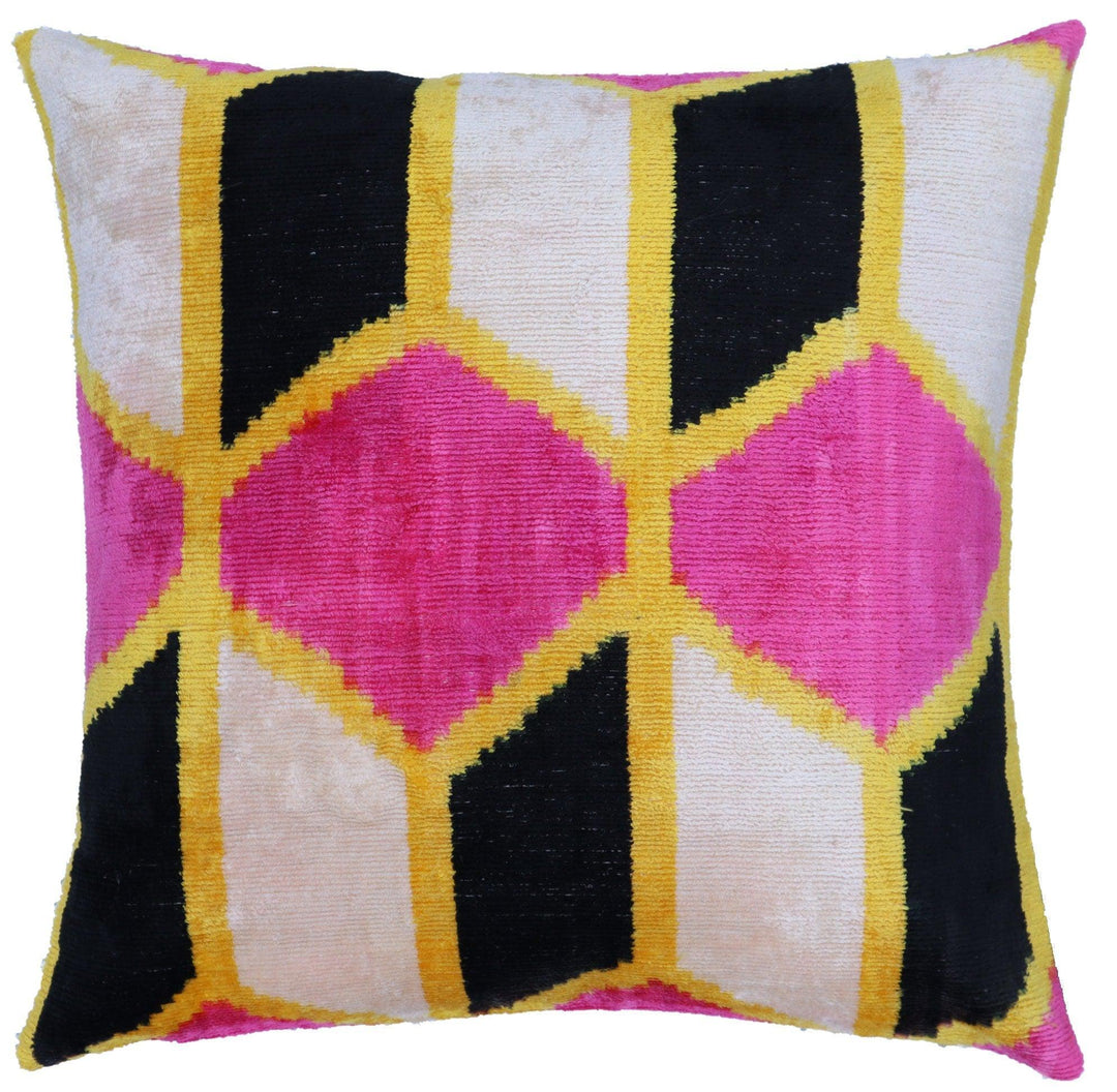 Canvello Turkish Silk Yellow Ikat Pillows - Ti 39 2024