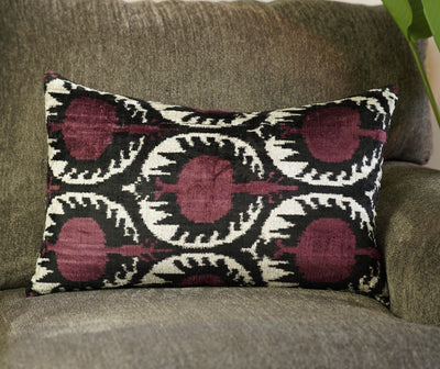 Canvello Handmade Purple Lumbar Pillow For Couch - 16x24 in