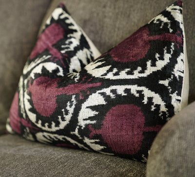 Canvello Handmade Purple Pomegranate Lumbar Pillow For Couch - 16x24 in - Canvello