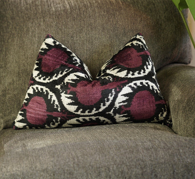 Canvello Handmade Purple Pomegranate Lumbar Pillow For Couch - 16x24 in - Canvello