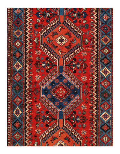 Canvello Handmade Rare Find Red Persian Yalameh Runner - 2'8'' X 12'
