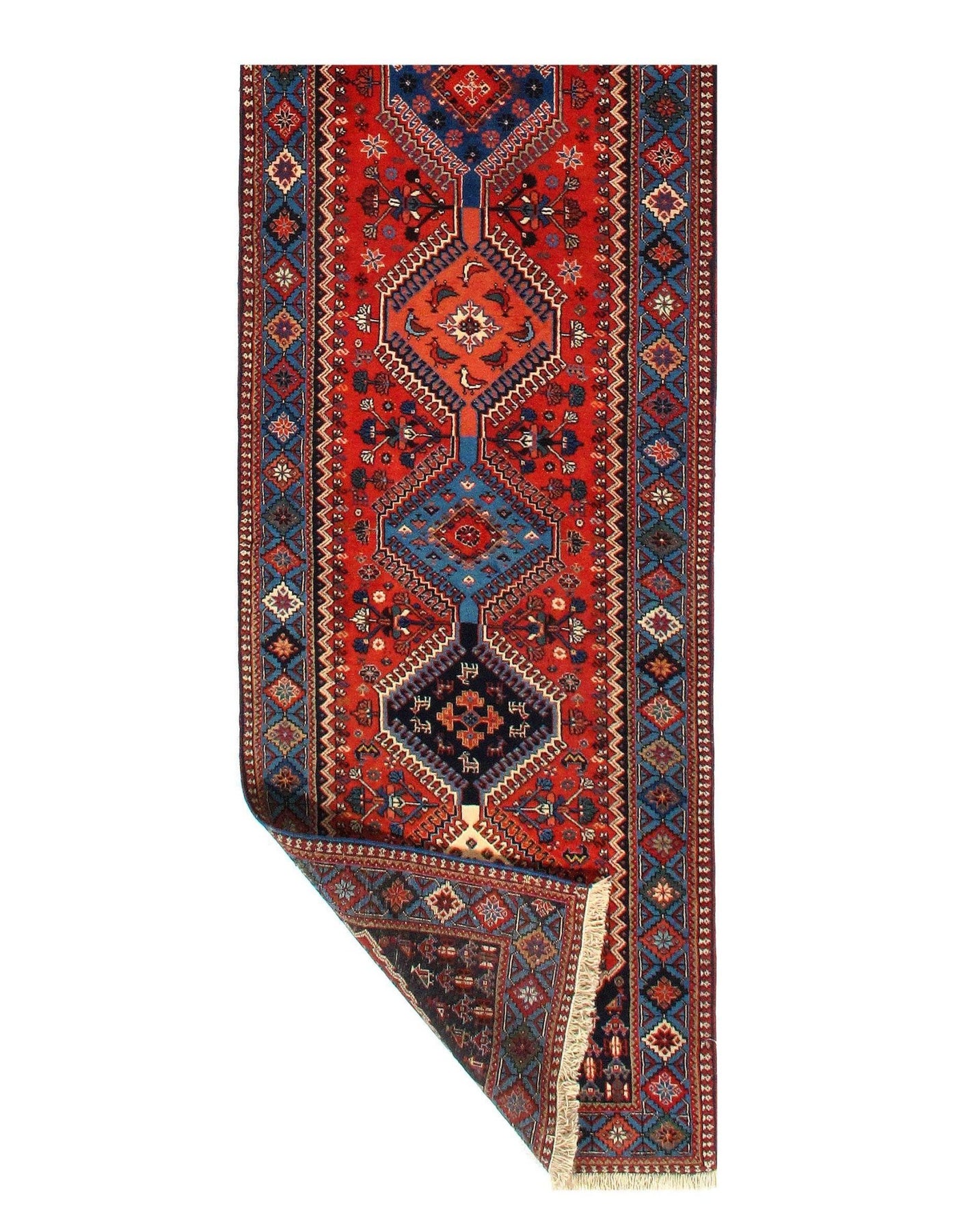 Canvello Handmade Rare Find Red Silkroad Yalameh Runner - 2'8'' X 12' - Canvello