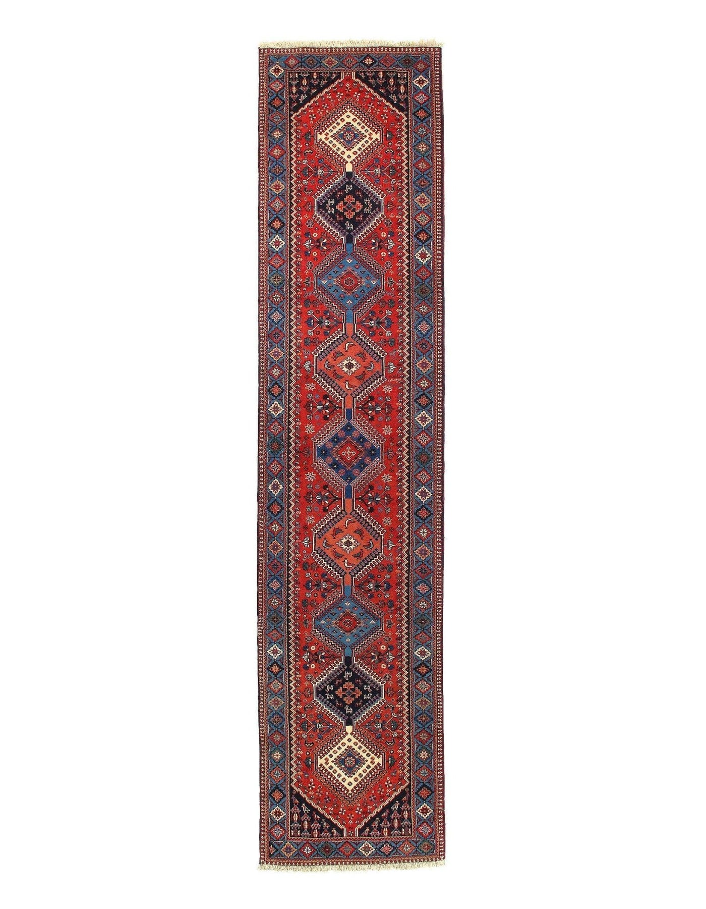 Canvello Handmade Rare Find Red Silkroad Yalameh Runner - 2'8'' X 12' - Canvello